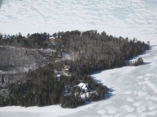 Vue aérienne en hiver