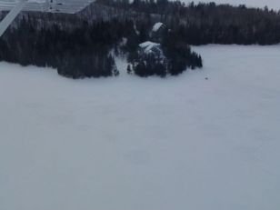 Vue aérienne des chalets en mauricie